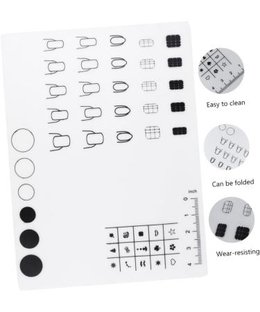 FRCOLOR Nail Practice Mat Nail Art Soft Silicone Pad Nail Manicure Mat Nail Sticker Guide Printing Mat Silicone Mat for Nails Nail Polish mat paint silicone mat Silica gel Work nail plate - Buy Online on GoSupps.com