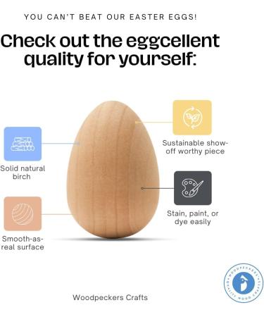 Pack of 24 Small Unfinished Wood Easter Craft Eggs - 1-1/8 inch for Decorating and Ornaments | by Woodpeckers - Buy Online on GoSupps.com