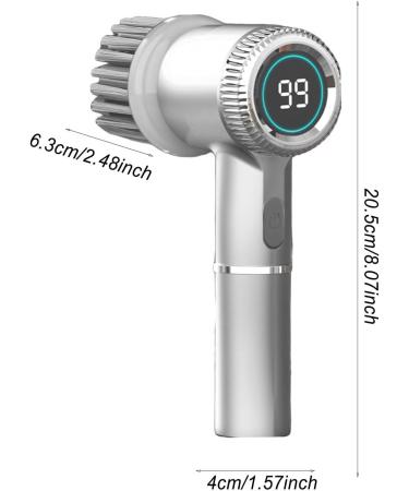 Electric Bathroom Scrubber | Electric Cordless Scrubber | 5 Replaceable Cleaning Brush Scrubber with 3 Speed Digital Display Electric Bottle Brush Cleaning Tool for Tub White - Buy Online on GoSupps.com