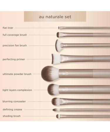 Real Techniques Au Naturale 9 Piece Makeup Brush Set - Perfect for Fluid Cream & Powder Foundation Eyeshadow Blush - Cruelty-Free Gift Set in Gold - Buy Online on GoSupps.com