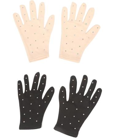 Guangcailun Fashion Figure Skating Gloves - Breathable UV Protection & Crystal Design for Cycling & Outdoor Performance - Buy Online on GoSupps.com