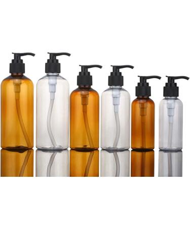 Geminimall Refillable Shampoo & Lotion Bottles - 100/200/300 ml Brown Plastic Containers for Shower & Massage Oil - Buy Online on GoSupps.com