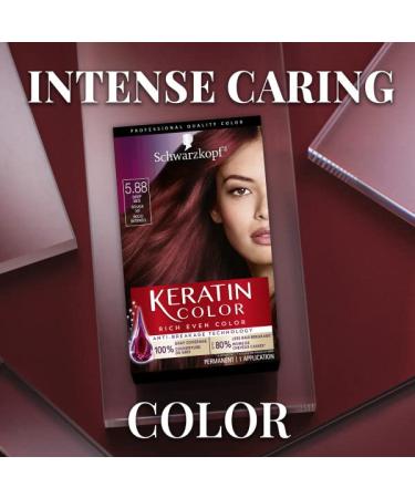 Schwarzkopf Keratin Color 5.88 Deep Red Permanent Hair Color Cream - 1 Kit - Buy Online on GoSupps.com
