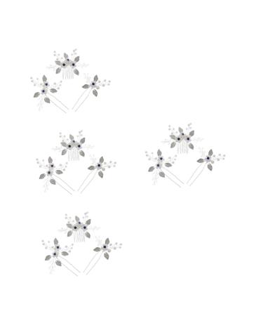 minkissy 4 Sets Bridal Wedding Comb Leaf Hair Comb Rhinestone Hairpin Green Hair Accessories Green Accessories Prom Hair Accessories Bridal Hairpin Bride Flowers Zircon Crystal
