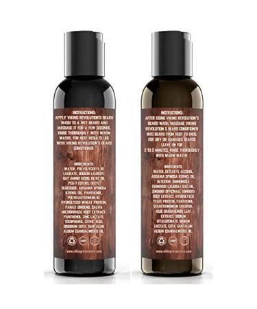 Beard Wash & Beard Conditioner Set w/Argan & Jojoba Oils - Softens & Strengthens - Natural Sandalwood Scent - Beard Shampoo w/Beard Oil (5oz) - Buy Online on GoSupps.com