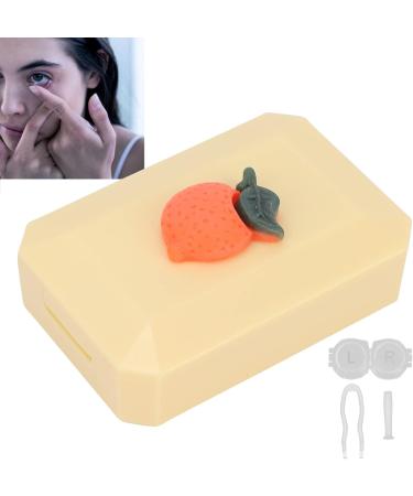 Buy Durable Orange Contact Lens Container with Silicone Tweezers - Safe for Home Work & Travel - Buy Online on GoSupps.com