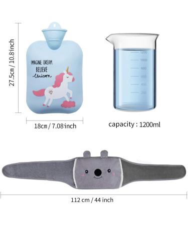 Rubber Hot Water Bottle with Soft Waist Cover - Blue | Neck, Shoulder, Back, Legs, & Waist Warmth - Buy Online on GoSupps.com