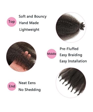 LPARMJIT 24 Inch Springy Afro Twist Hair - Kinky Marley Twist Braids Soft Butterfly Locs Pre-Fluffed Extensions (Pack of 3) - International Shipping Available - Buy Online on GoSupps.com