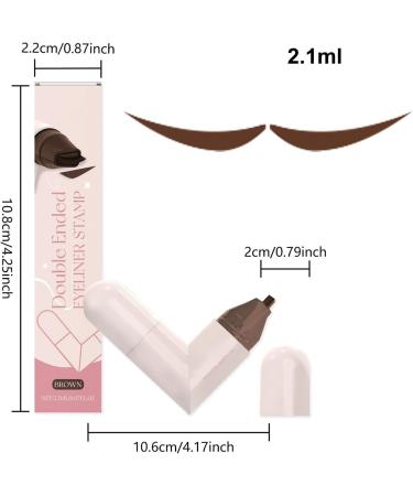 Vesidoloy Eye End Stamp 2Tip Eye End Wing Stamp for Makeup Creamy Gel Waterproof Cosmetics Daily Stencil for Commuting Dating Travel Wedding Brown - Buy Online on GoSupps.com
