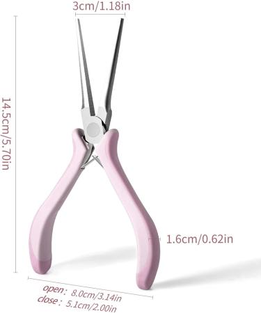 Fovolat Tweezers | Nail Shaping Pincher Nipper - Nail Pincher Nipper Nail Clamps Nail Tool for Acrylic Gel Light Pink - Buy Online on GoSupps.com