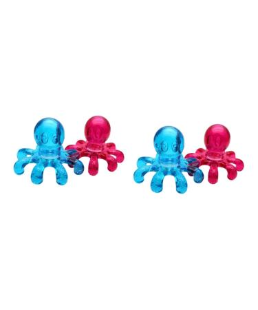 Beavorty clips 4 pieces scalp octopus scalp massage to relieve headache hand massager Ultra octopus massage device portable massage gear BH massage comb older hair