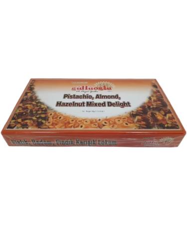 Gulluoglu (Pistachio-Almond-Hazelnut) Turkish Delight 500 gr (Pack of 1) daily fresh shipment from Istanbul/Turkey - Buy Online on GoSupps.com