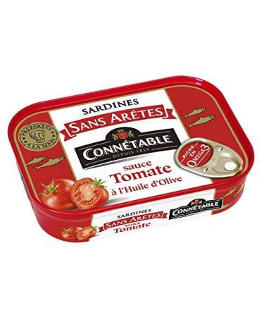 CONNÉTABLE - Boneless Sardines in Tomato Sauce with Extra Virgin Olive Oil 140G - Pack of 4