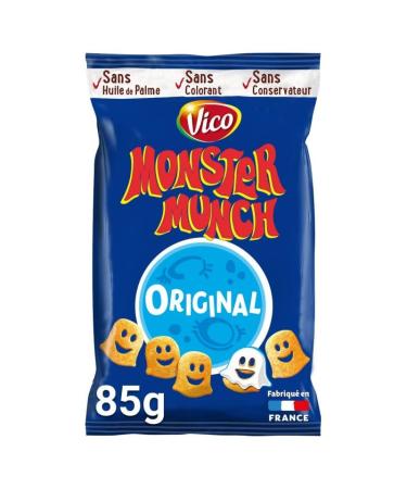 G n rique Vico Monster Munch - The Ultimate Savory Snack for Your Appetizers - 85 g Crispy and Intense Flavours - Pack of 4