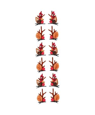 Beaupretty 6 Pairs hairpin hair jewels for women goody hair clips for women decor christmas hair accessories for short hair christmas deer headband Reindeer Antler hair accessories Foam