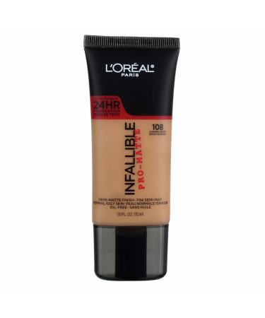 L'Oreal Infallible Pro-Matte Foundation 108 Caramel Beige 1 fl oz (30 ml)