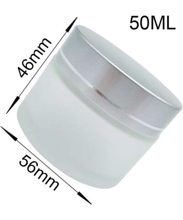 Kingyh 2-Piece Matte Glass Cream Can Set - 50ml Travel Jars for Cream Lotions & Essential Oils - Screw Cap & Liner Containers for Home Storage - Buy Online on GoSupps.com