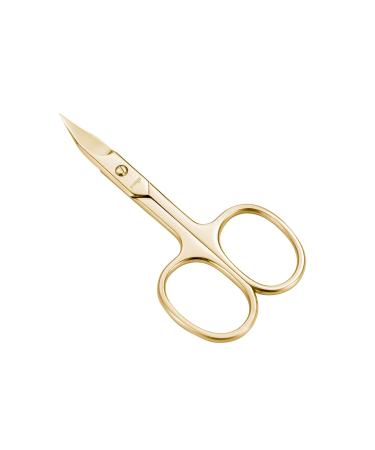 LIVINGO Sharp Curved Nail Cuticle Scissors Premium Stainless Steel Blade for Manicure Pedicure Fingernail Toenail Beauty Grooming Cutter with Case 3.5 Gold