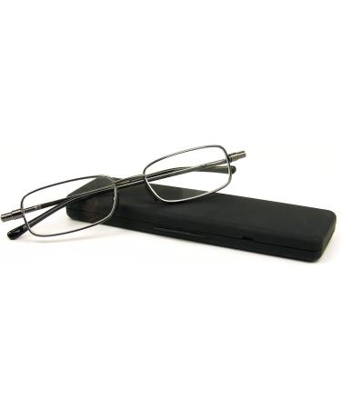 Foster Grant Gavin Fold Flat Reading Glasses - Gunmetal/Transparent - 48mm - Stylish & Portable Eyewear for International Shipping - Buy Online on GoSupps.com