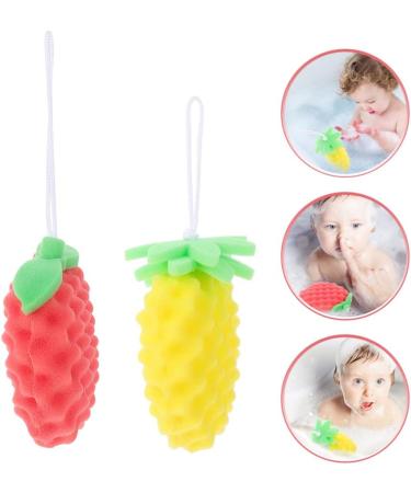 EXCEART 2pcs Kids Fruit Bath Sponges Pineapple Shaped Exfoliating Sponge for Baby Toddler Kids Bathing - Buy Online on GoSupps.com