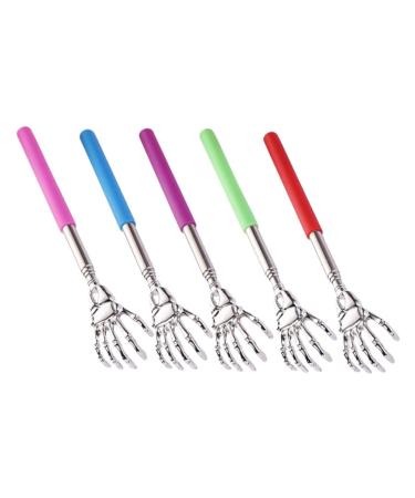 Moluckfu 5 pieces of tickle scratch back scratches for back scratches of useful scratches back scratch for adult body pull -in scratch claw telescopic back scratch