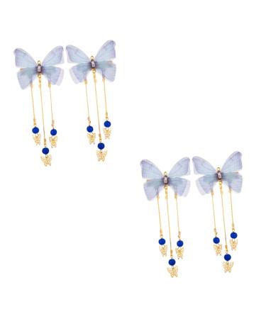 GALPADA 2 Pairs Hanfu Butterfly Headdress Kimono Barrettes for Hair Accessories for Barrettes for Thick Hair Decorative Hair Clips Tiara Walk Alloy Temperament Child