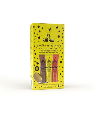 Dr.PAWPAW Natural Beauty Gift Collection - Original Rich Mocha & Peach Pink Balm Set (25ml each) + Bonus Compact Mirror | International Shipping - Buy Online on GoSupps.com