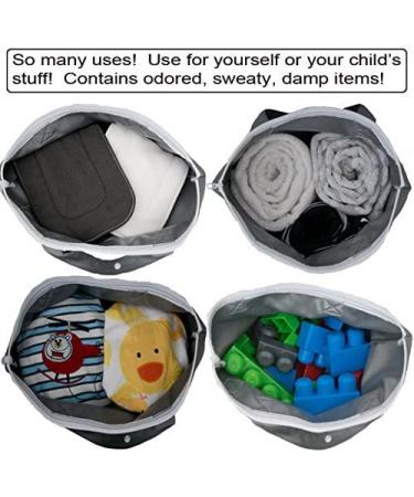 Wet Bag for Baby and Swimsuit - Water & Odor Resistant Diaper Bag Wet Dry Bag - Black & Gray - Buy Online on GoSupps.com