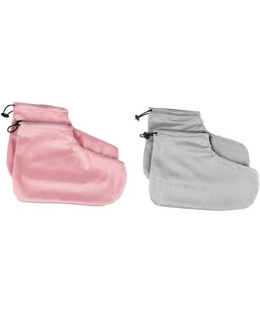 2paires Et Chaussettes De Bain De Paraffine Ensemble De Rose Pour Th rapie De Relaxation Et Soin 28x20cm rose - Buy Online on GoSupps.com