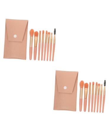 Beavorty 2 Sets Travel Makeup Brushes Cosmetics Cosmetology Kit Beauty Kit Foundation Brush for Makeup Face Makeup Brush Makeup Tool Pink Mini Aluminum Tube Beauty Products Miss