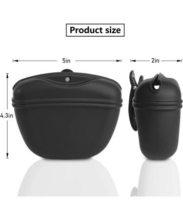 KOMUNJ Silicone Dog Treat Pouch Treat Bag for Dogs Silicone Dog Treat Bag for Dog Training Clip on Portable Training Container (Black) - Buy Online on GoSupps.com