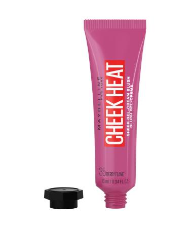 Maybelline New York Cheek Heat Blush No. 35 Berry Flame - Glossy Gel Formula | Water-Based Color Pigments | International Shipping - Buy Online on GoSupps.com