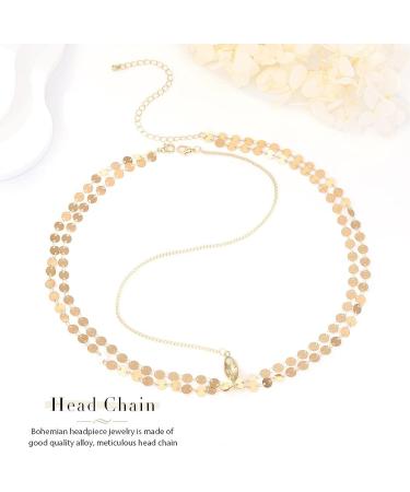 Brinie Boho Gold Head Chain Jewelry - Small Coins Hair Chains for Women and Girls - Buy Online on GoSupps.com