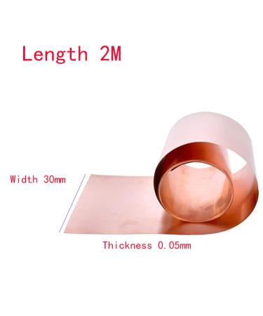 LSCAILIAO Copper Metal Sheet - Pure Copper Foil Roll for Creative and Experimental Long 2m Thickness 0.04mm Width 30mm - Buy Online on GoSupps.com