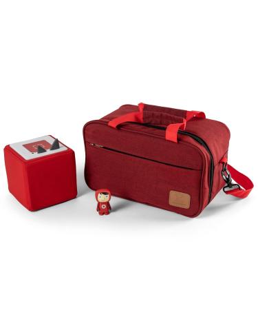 Liebenzeug bag for Toniebox 8 hearing characters headphones charger and accessories also usable as a transport bag and storage box (red)