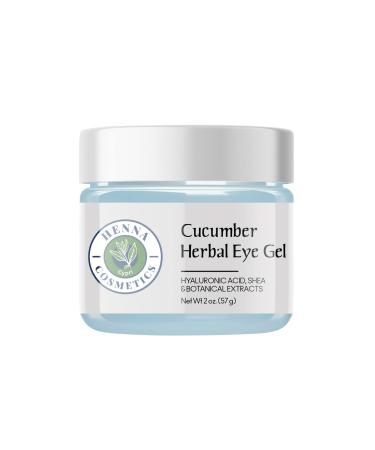 Henna Cosmetics Herbal Eye Gel | Cucumber Anti Aging Eye Gel Face Moisturizer | Under Eye Cream for Dark Circles and Puffiness | with Hyaluronic Acid Shea Botanical Extracts 2oz