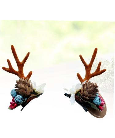 minkissy 1 Pair Antler Hairpin Hair Clips for Babies Toddler Hair Clips Reindeer Hairpin Fawn Horn Hair Clips Kids Barrettes for Hair Baby Hair Clips Antler Headwear Child Antlers Cosplay - Buy Online on GoSupps.com