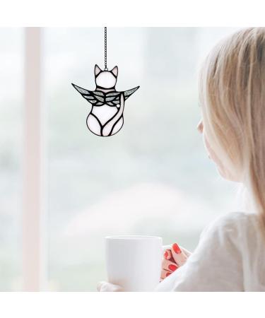 Lam-lord Angel Cat Memorial Gifts Ornaments Stained Acrylic Window Hanging Decor Angel Wings Cat Sun Catcher Pet Memorial Statue for Cat Lovers Pet Loss Cat Themed Sympathy Present(White) - Buy Online on GoSupps.com