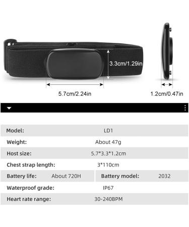 Juchrzey Heart Rate Sensor with Chest Strap - IP67 Waterproof Fitness Tracker for Running Cycling & Sports - Buy Online on GoSupps.com