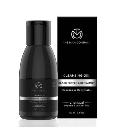 The Man Company Charcoal Cleanser for Oily Skin | Gel Cleanser with Black Pepper & Bergamot | Best Blackhead & Oily Skin Facial Cleanser (3.3 oz) - Shop Internationally - Buy Online on GoSupps.com
