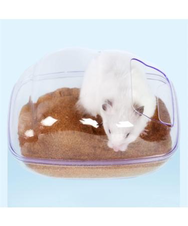 Timeshunall 1 Pcs Hamster Bathroom Washroom Clear Toilet Box Sand Bath Container Cute Hamster Bathroom for Small Animal Hamster Gerbil - Buy Online on GoSupps.com