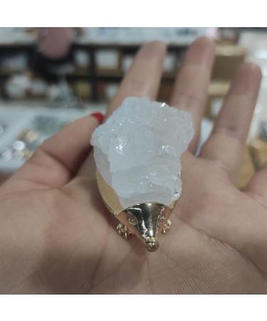 Specimen Natural Minerals Amethyst Crystal Cluster Hedgehog Hand Engraving Modern Home Decor Craft Small Decorations Gifts