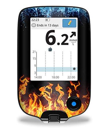 Sticker for FreeStyle Libre 2 & 3 reader water and flames