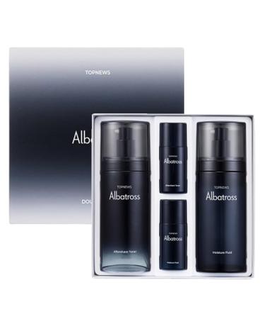 CHARMZONE Albatross Skincare for Men Aftershave Toner and Emulsion Set Father's Day Gift Set Hydrating Moisturizing Nourishing Toner+ Fluid + Travel size Total of 10.5 fl.oz