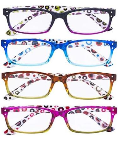 Eyekepper Women's Reading Glasses 4-Pack - Cute Dot Pattern +2.00 Strength - Stylish & Comfortable Eyewear for Readers - Buy Online on GoSupps.com