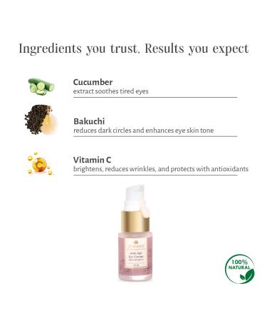 Shankara Anti-Age Eye Cream for Men & Women | Hydrating Formula with Roses Cucumber & Jojoba Oil - Reduce Wrinkles & Dark Circles (15ml - Buy Online on GoSupps.com