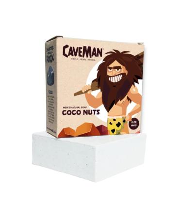 Caveman Men's Natural Soaps - Moisturizing Exfoliating & Refreshing Bar Soaps with Natural Extracts and Essences (Coconut)