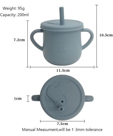 Silicone Sippy Cup for Toddler | Soft Straw Trainer Cup | Handles & Lids | 6 oz Blue - Buy Online on GoSupps.com