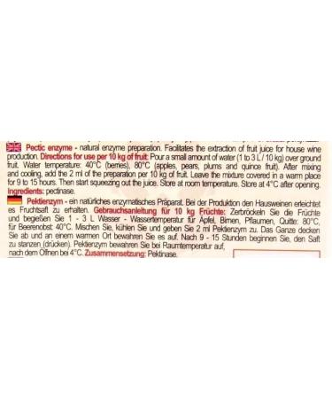 AlcoFermBrew Enzyme pectolytique BROWIN - 10ml/50kg - pour des jus ou vins de Fruits - Buy Online on GoSupps.com