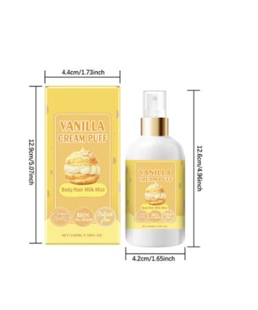Vanilla Cream Puff Body Milk Mist Body/Hair Milk Mist Body Spray For Women Vanilla Perfume Long Lasting Moisturizing Ideal Gifts for Women 2PCS-B - Buy Online on GoSupps.com